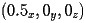 $ (0.5_{x},0_{y},0_{z}) $ 